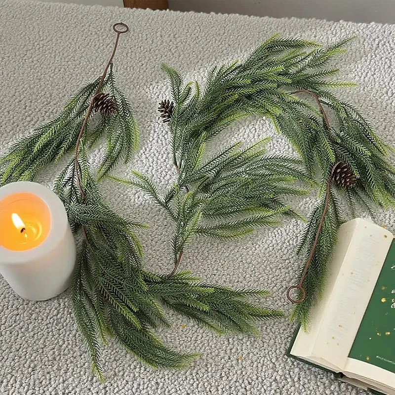 Wholesale and retail Christmas Cedar Pine Garlands,Artificial Cedar Garland,Mantle,Wall,Indoor,Outdoor Christmas Decorations - Image 3