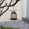 Wild Bird Feeder Owl Shape Hanging Metal Mesh Bird Feeder for Outdoor Garden Yard Decoration Hanging Bird Feeder