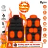 Winter 9 Area Heating Vest Unisex Stand-up Collar Heated Vest Heating Outdoor Sports Jacket Vest(Not Included The Power Bank)