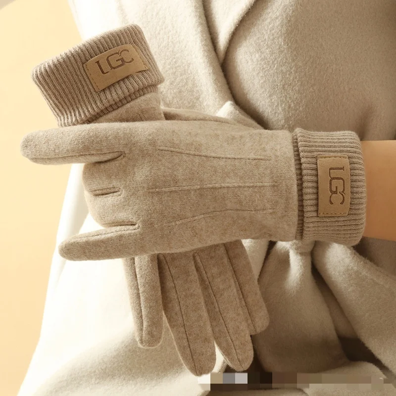 Winter Cashmere Gloves for Women Warm Touch Screen Gloves Men Gloves Outdoor Cold Protection Cycling Thick Full Finger Mittens