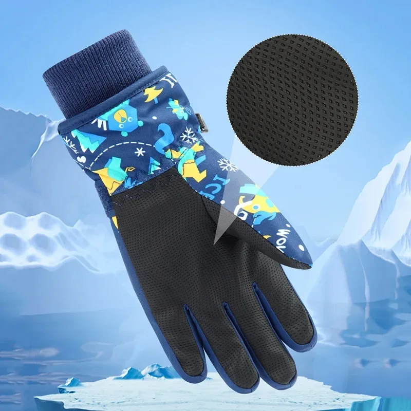 Winter Children Ski Gloves Thicken Waterproof Kids Gloves Snowboard Riding Snow Child Winter Gloves for Boys Girls 4-13Y - Image 3