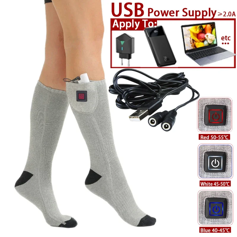 Winter Electric Heated Socks Men's Women's Thermal Heating Thermosocks Foot Warmer Socks Trekking Ski Cycling Outdoor Warm Socks - Image 6