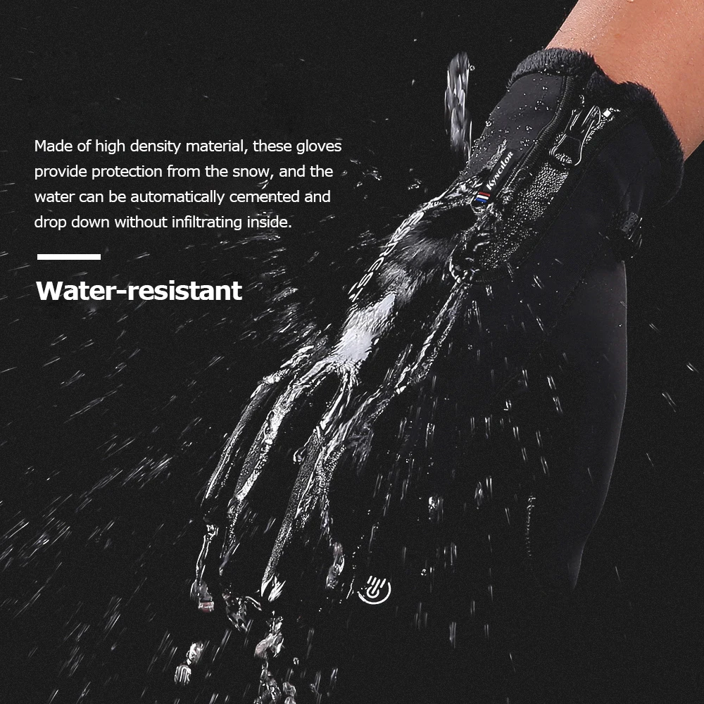 Winter Full Finger Thermal Fleece Cycling Gloves, Windproof, Touch Screen, Bicycle Glove for Road Bike Racing, Anti Slip, New - Image 3