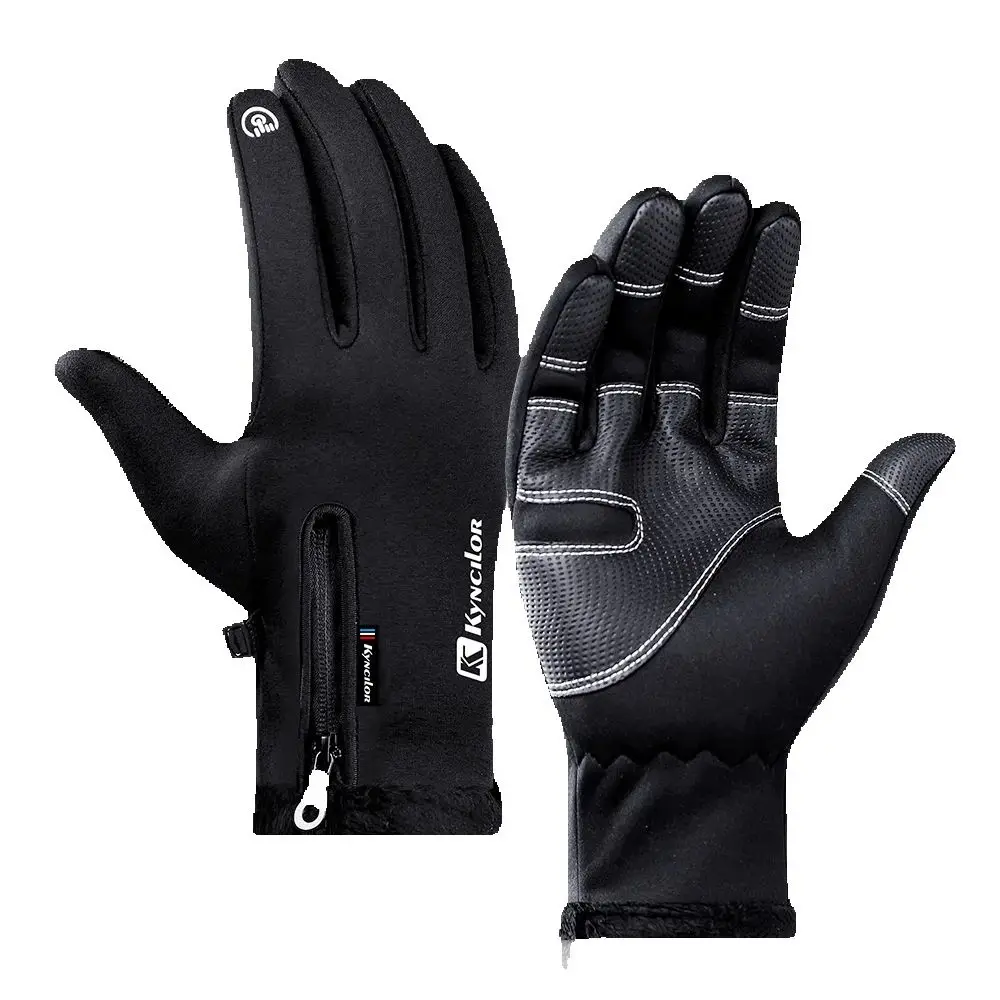 Winter Full Finger Thermal Fleece Cycling Gloves, Windproof, Touch Screen, Bicycle Glove for Road Bike Racing, Anti Slip, New