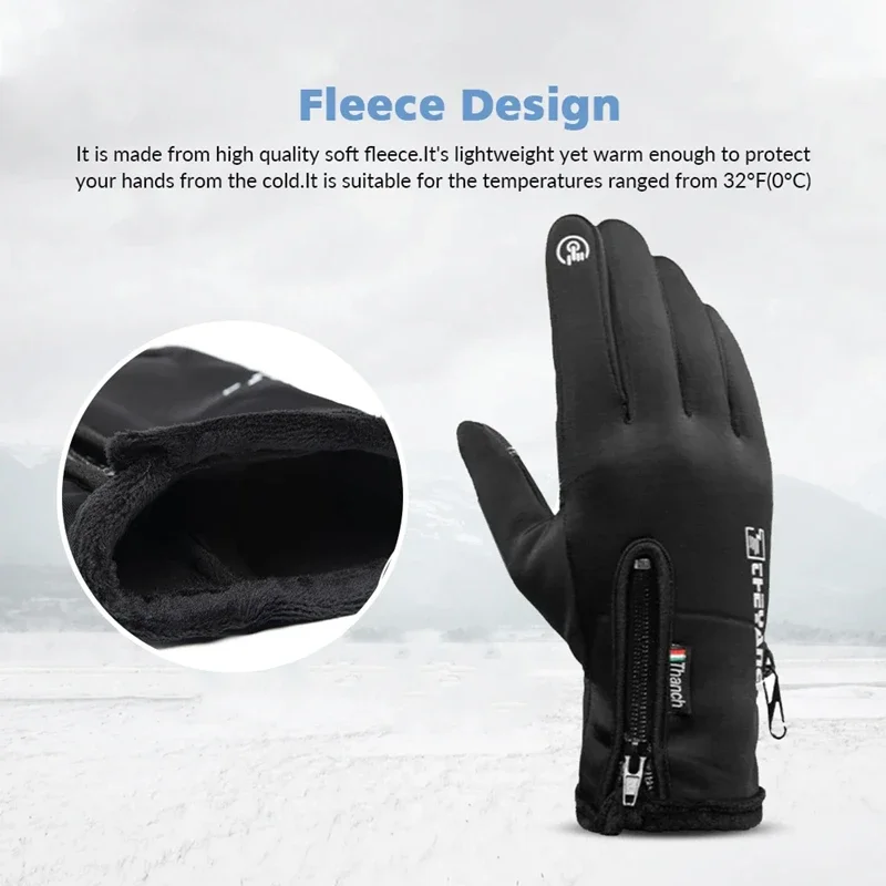 Winter Gloves -40 ℃ Waterproof Thermal Touch Screen Thermal Windproof Warm Gloves Cold Running Riding Sports Hiking Ski Gloves - Image 6