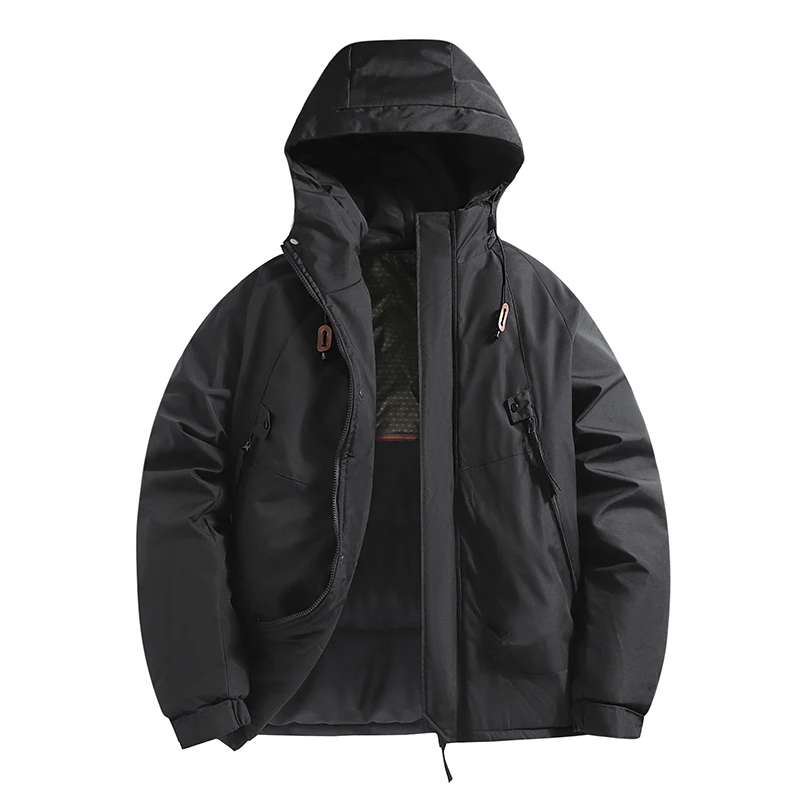 Winter Graphene Heated Puffer Jacket Men's Windproof Waterproof Hooded Tactical Coat Multi-Pocket Outdoor Commute Couple Parka - Image 2
