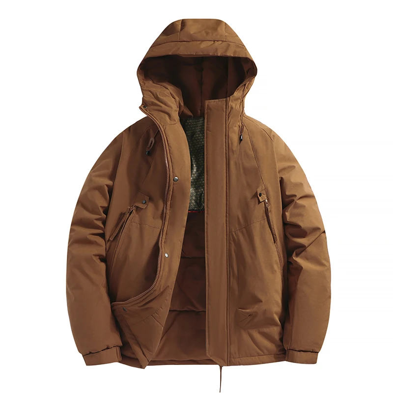 Winter Graphene Heated Puffer Jacket Men's Windproof Waterproof Hooded Tactical Coat Multi-Pocket Outdoor Commute Couple Parka - Image 4