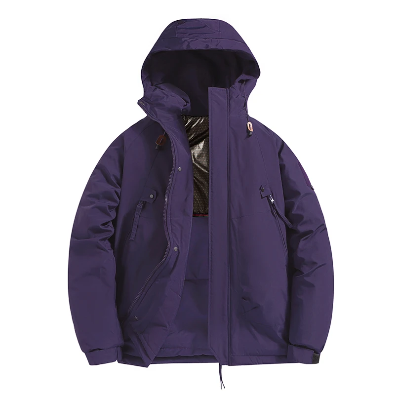 Winter Graphene Heated Puffer Jacket Men's Windproof Waterproof Hooded Tactical Coat Multi-Pocket Outdoor Commute Couple Parka - Image 5