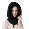 Winter Hat For Women Hooded Face Mask Fluff Keep Warm Thicken Style Neck Scarf Hooded Cap Beanie Knitted Cashmere Neck Warmer