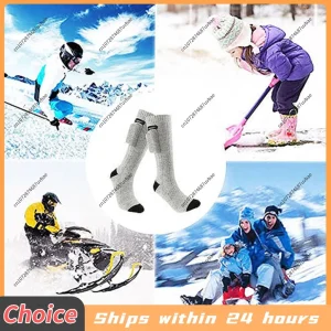 Winter Heated Socks Men Women Thermal Insulated Socks Heated Electric Heating Socks Foot Warmer for Outdoor Sports No Battery