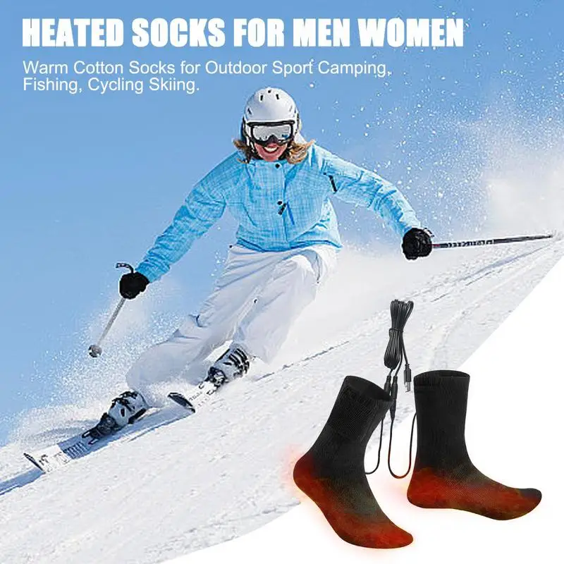 Winter Heated Socks USB Thermal Stockings 5V Long Warmth StockingHeating Foot Warmer Electric Socks Warm Sock Cycling Ski - Image 2