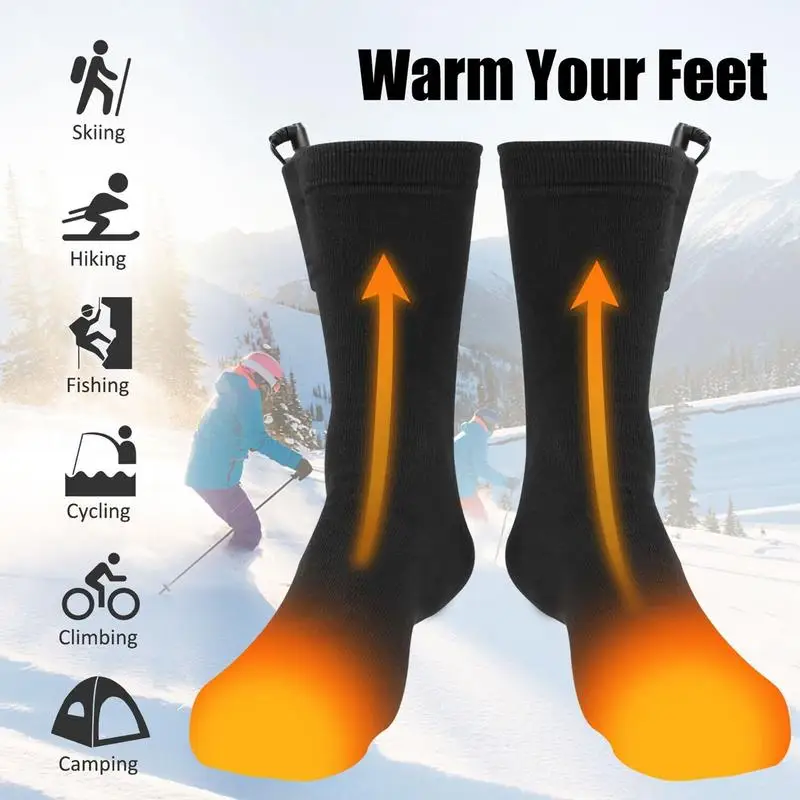 Winter Heated Socks USB Thermal Stockings 5V Long Warmth StockingHeating Foot Warmer Electric Socks Warm Sock Cycling Ski