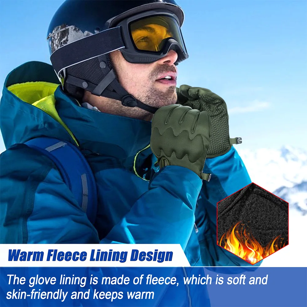 Winter Motorcycle Gloves Thermal Touch Screen Windproof Anti-skid Protective Gear for Sport Motorbike Cycling Riding Skiing Bike - Image 6