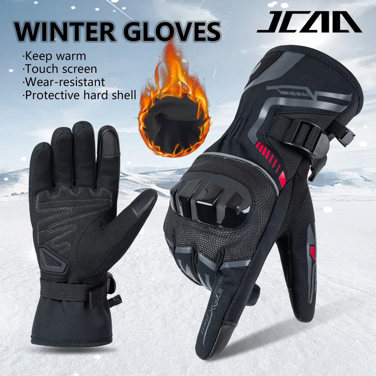 Winter Motorcycle Gloves for Men Women Waterproof Warm Cold Weather Riding Gloves Touchscreen for ATV UTV Road Racing Snowmobile - Image 2