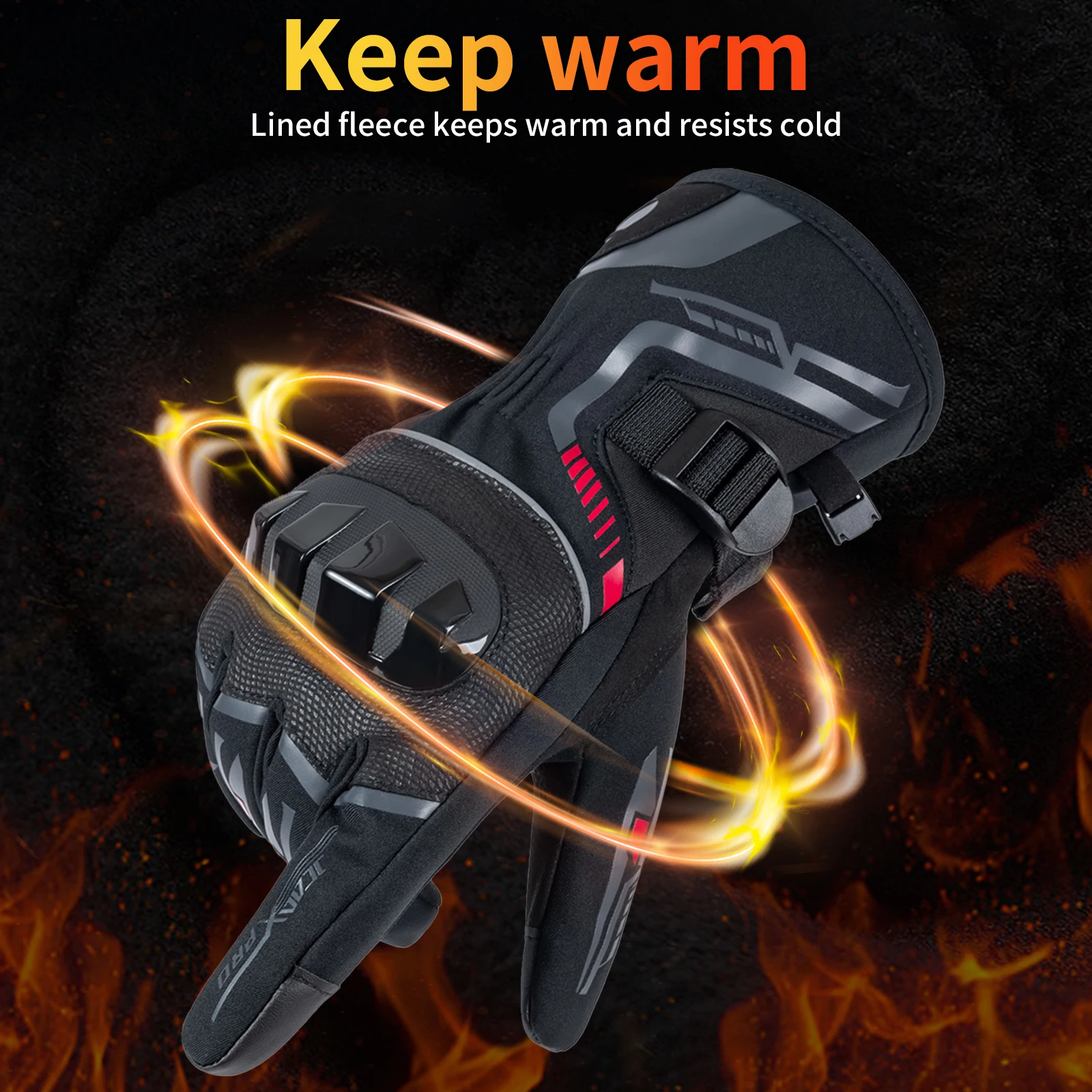 Winter Motorcycle Gloves for Men Women Waterproof Warm Cold Weather Riding Gloves Touchscreen for ATV UTV Road Racing Snowmobile - Image 4