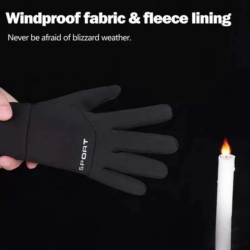 Winter Outdoor Sports Ski Gloves Windproof Water-Repellent Fleece Cold-Proof Cycling Touchscreen Non-Slip Motorcycle Gloves - Image 6