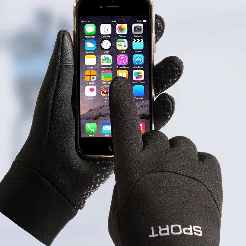 Winter Outdoor Sports Ski Gloves Windproof Water-Repellent Fleece Cold-Proof Cycling Touchscreen Non-Slip Motorcycle Gloves - Image 4