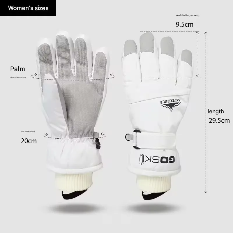 Winter Snowboard Ski Gloves PU Leather Non-slip Touch Screen Waterproof Motorcycle Cycling Fleece Warm Riding Gloves - Image 2