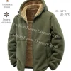 Winter Thick Fleece Zipper Hoodies Thicken Warm Jackets Long Sleeve Sweatshirts Casual Sports Fleece Black Coats Hooded Men Coat