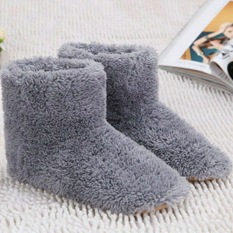 Winter USB Warmer Foot Shoes Plush Warm Electric Slipper Feet Heat Washable Men Women Comfortable Snow Boot Coral Fleece Socks - Image 3