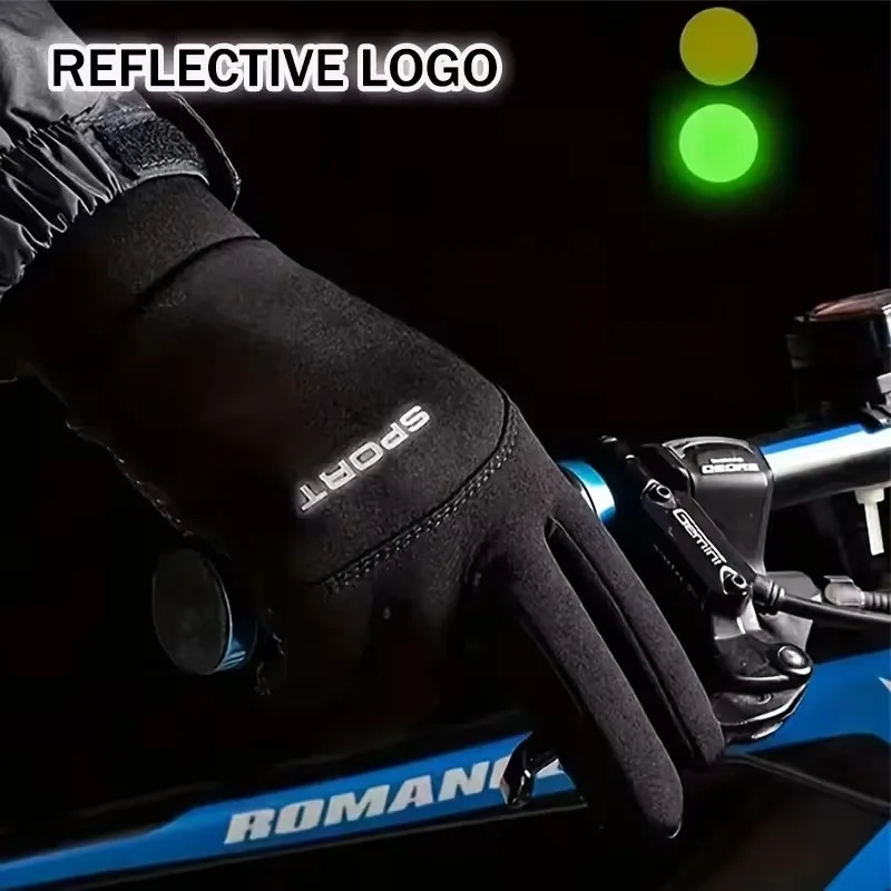 Winter Warm Gloves Touch Screen Windproof Non Slip Cold-proof Cycling Gloves Outdoor Men's Women's Running Hiking Skiing Gloves - Image 2