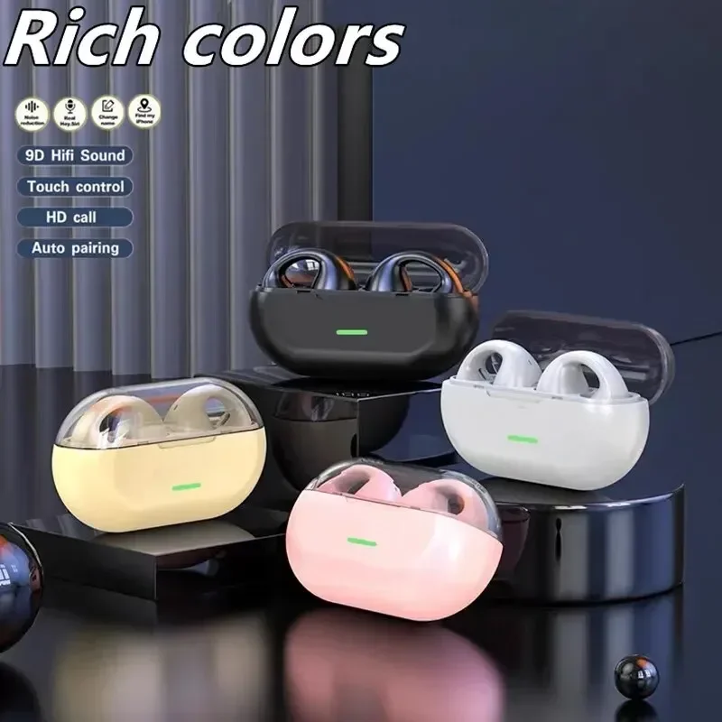 Wireless Bluetooth 5.3 Headset Long Battery Life Sports Ear Clip Earphones HIFI Stereo Noise Cancelling Headphones - Image 5