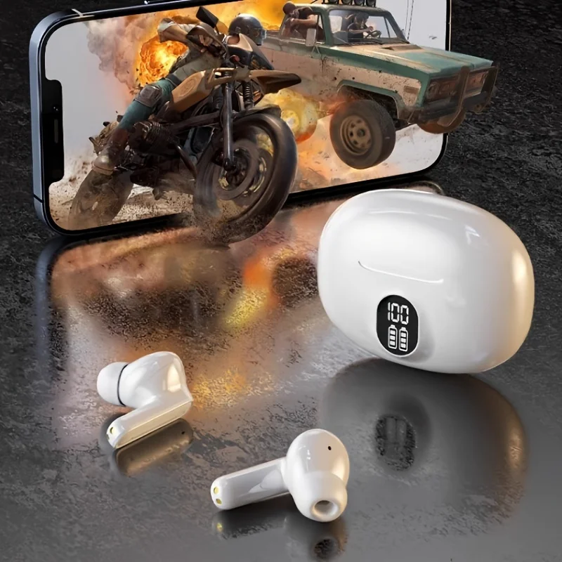 Wireless Headphones Bluetooth Earpods Sports Stereo Noise Canceling Headphone Microphone Speaker with LED Light Headphones - Image 3