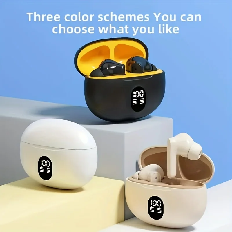 Wireless Headphones Bluetooth Earpods Sports Stereo Noise Canceling Headphone Microphone Speaker with LED Light Headphones - Image 5