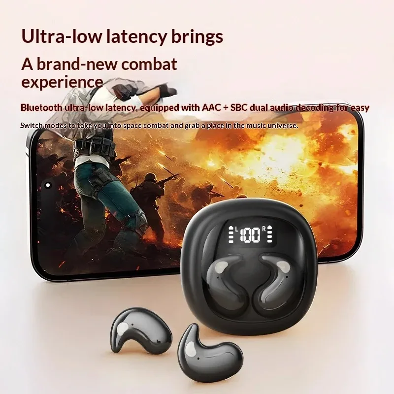 Wireless In-Ear Bluetooth 5.3 Earphones High Sleepy Quality Wireless Earbuds with Long Battery Life Mini Digital Display Video - Image 2