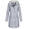 Women Waterproof Rain Jacket Outdoor Mountaineering Lightweight Windbreaker S-3XL Solid Color