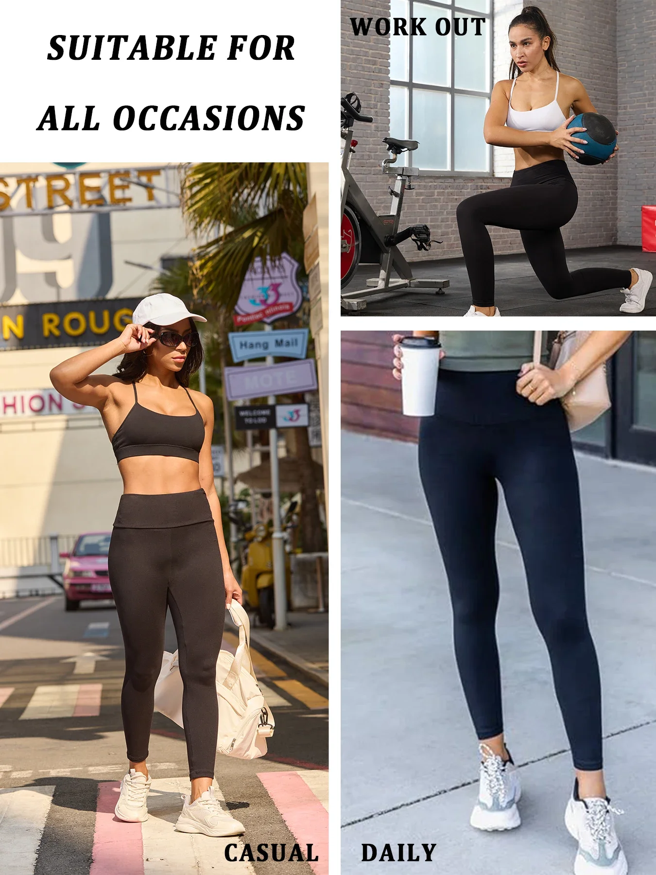 Women's Super Soft Leggings High Waisted Tummy Control No See Through Workout Yoga Running Athletic Push Up Gym Fitness Leggings - Image 4