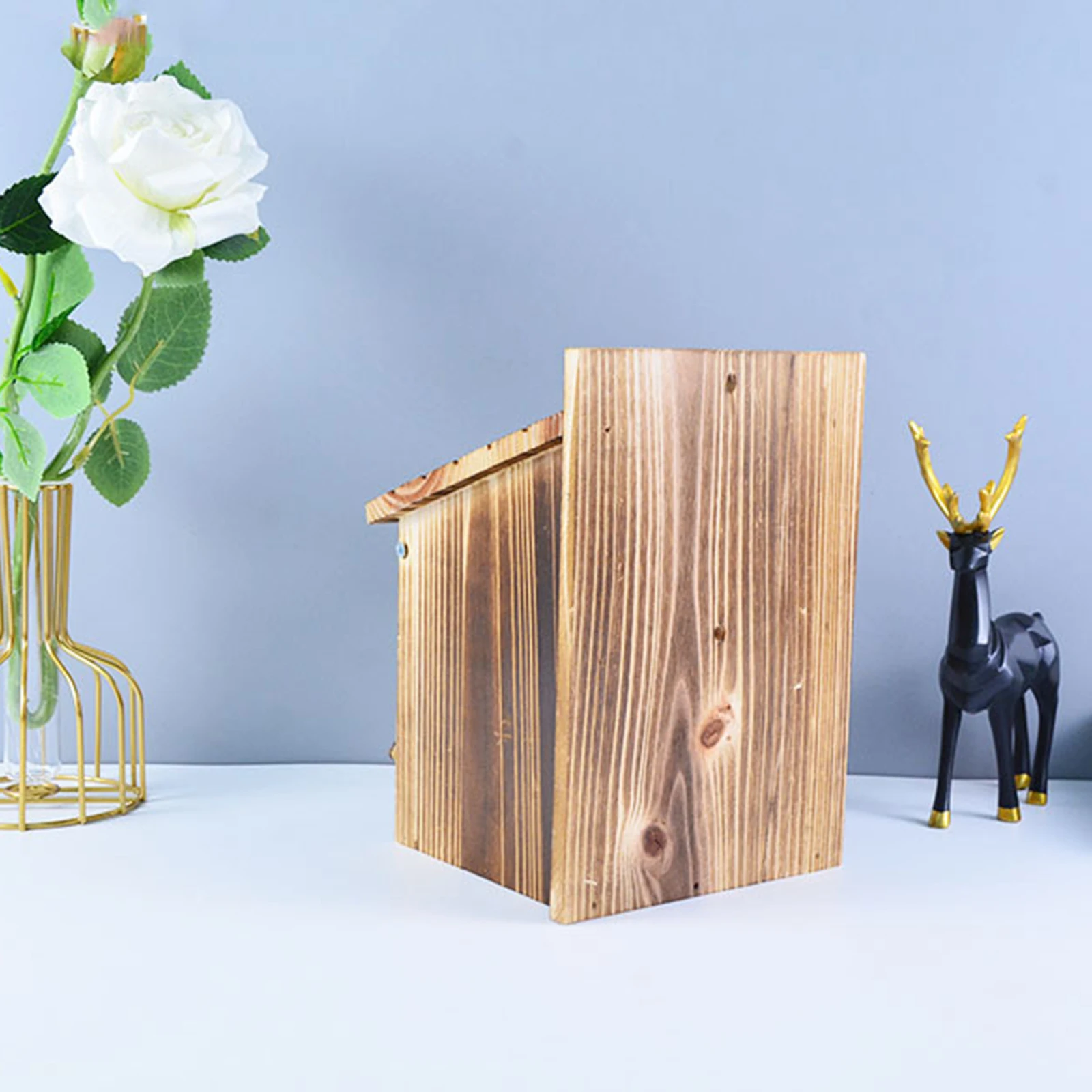 Wooden Bird House Outdoor Weatherproof Parrot Bird Nest Breeding Sleeping Box Paint Decorative DIY Storage Hanging Birdhouse - Image 2