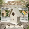 Wooden Bird House for Outside to Paint Bird Nesting Box Handmade Birdhouse with Perch for Small Birds Garden Decor