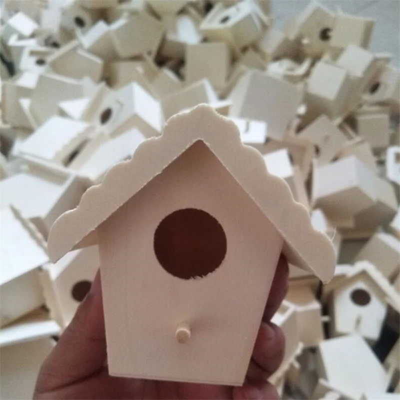 Wooden Mini Bird Cage Outdoor Hanging Birdhouse Box Garden Bird Cages Home Yard Decoration Bird Products Wooden Bird Parrot Nest - Image 2