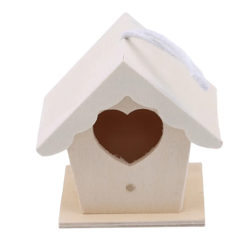 Wooden Mini Bird Cage Outdoor Hanging Birdhouse Box Garden Bird Cages Home Yard Decoration Bird Products Wooden Bird Parrot Nest - Image 4