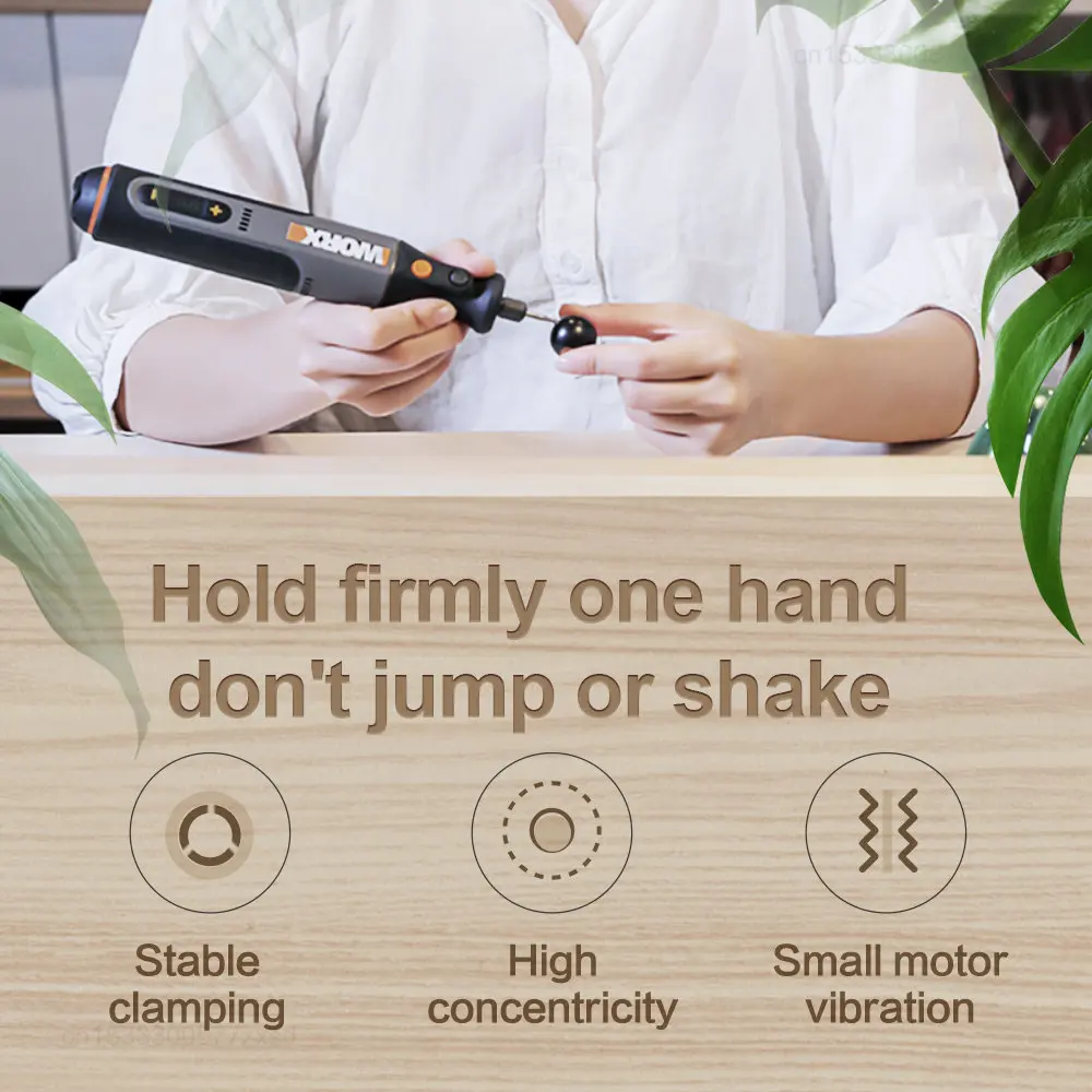 Worx 8V Rotary Tool WX106 Cordless Mini Drill Engraving Grinding Polishing Machine USB Charger Variable Speed Power Tools Set - Image 5