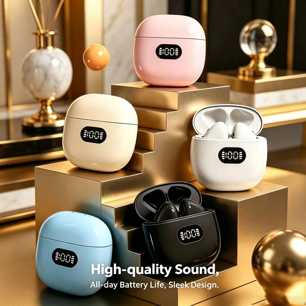 X83 TWS Wireless Bluetooth 5.4 Earphone HiFi Stereo Headphones LED Power Display In-Ear Earbuds 3-4H Single Use 8-10H Total - Image 3