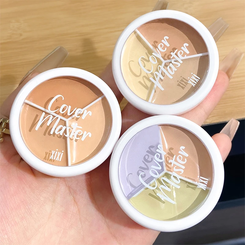 XIXI Pure Holding Makeup Three Color Concealer Spot Acne Print Repair Foundation Dark circles are not easy to stick powder - Image 2