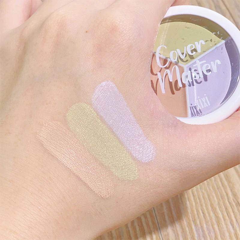 XIXI Pure Holding Makeup Three Color Concealer Spot Acne Print Repair Foundation Dark circles are not easy to stick powder - Image 5