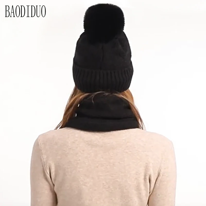 Xinbaoguan 100% Acrylic 9988 Winter Korean Edition Fashion Knitted Wool Warm Hat Scarf Glove 3-Piece Set Ear Protection Hoodie - Image 2