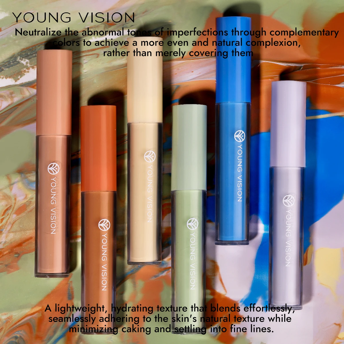 YOUNG VISION 6 Colors Hydrating Fresh Concealer Brightens Skin Tone and Covers Blemishes and Dark Eye Circles Concealer - Image 5
