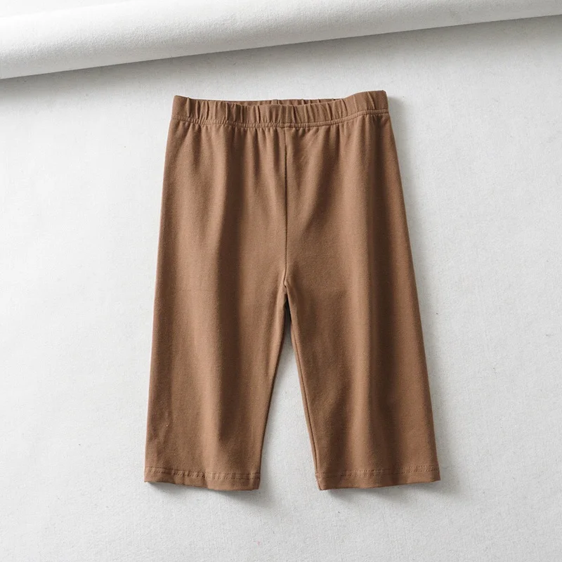 sexy women cotton high waist elastic pure color slim Knee-Length bike shorts female - Image 2