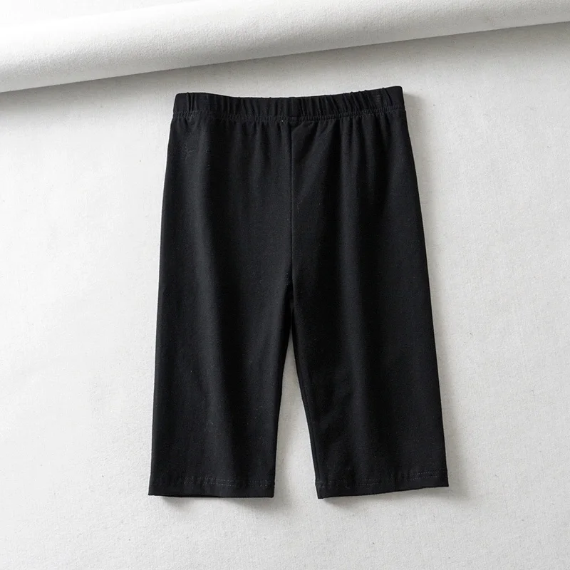 sexy women cotton high waist elastic pure color slim Knee-Length bike shorts female - Image 3