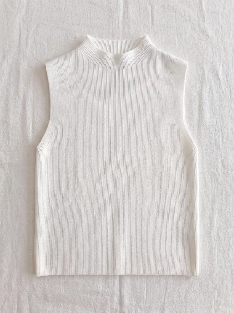 zjaiss 2026 Summer Crop Tops Knitted Women Tank Top Slim Sweater Sleeveless Pullovers Spring Autumn Solid Versatile Vest - Image 2