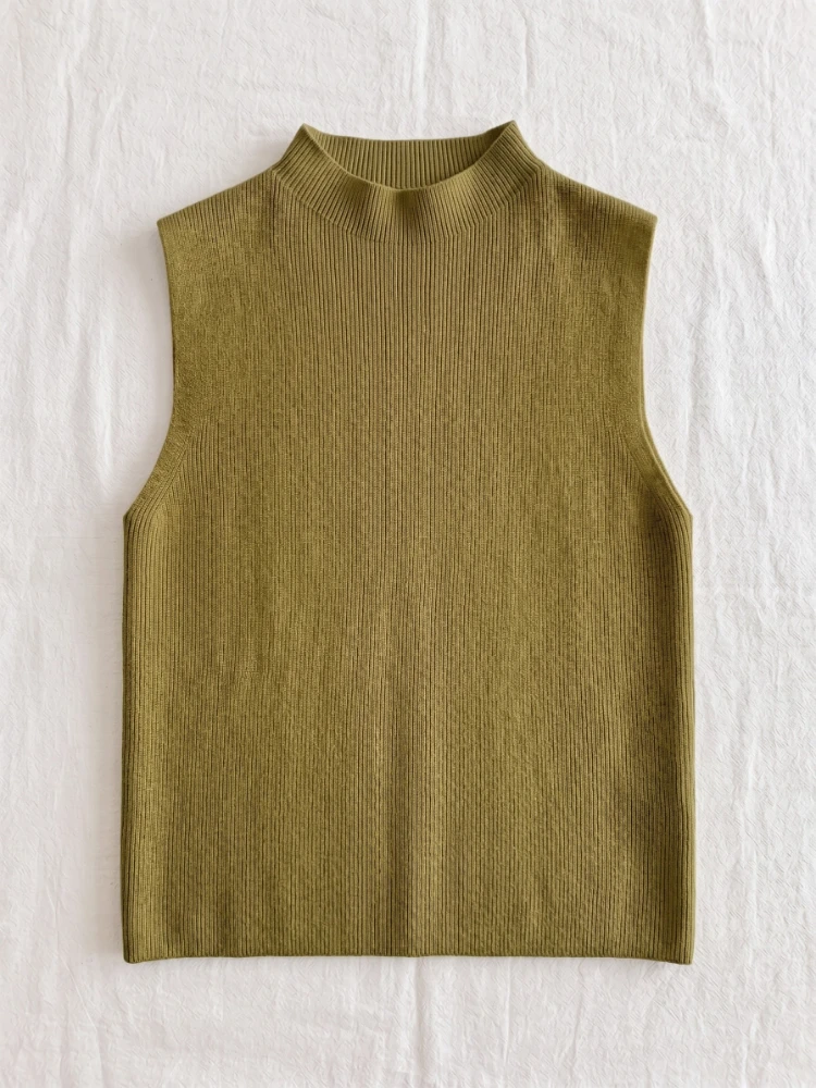 zjaiss 2026 Summer Crop Tops Knitted Women Tank Top Slim Sweater Sleeveless Pullovers Spring Autumn Solid Versatile Vest - Image 4