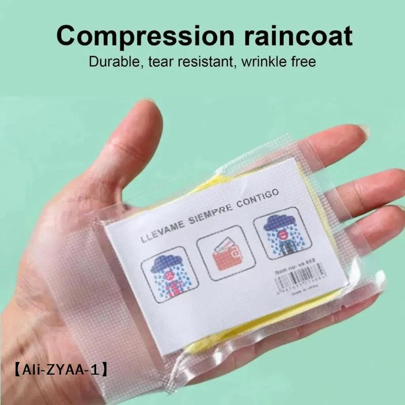 【A】5pcs Disposable Raincoat Card Sized Raincoat Portable Rain Coat Waterproof Jacket Travel Outdoor Rafting Camping Supplies - Image 4
