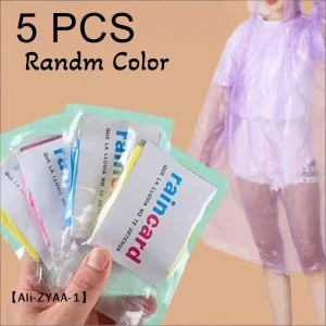 【A】5pcs Disposable Raincoat Card Sized Raincoat Portable Rain Coat Waterproof Jacket Travel Outdoor Rafting Camping Supplies