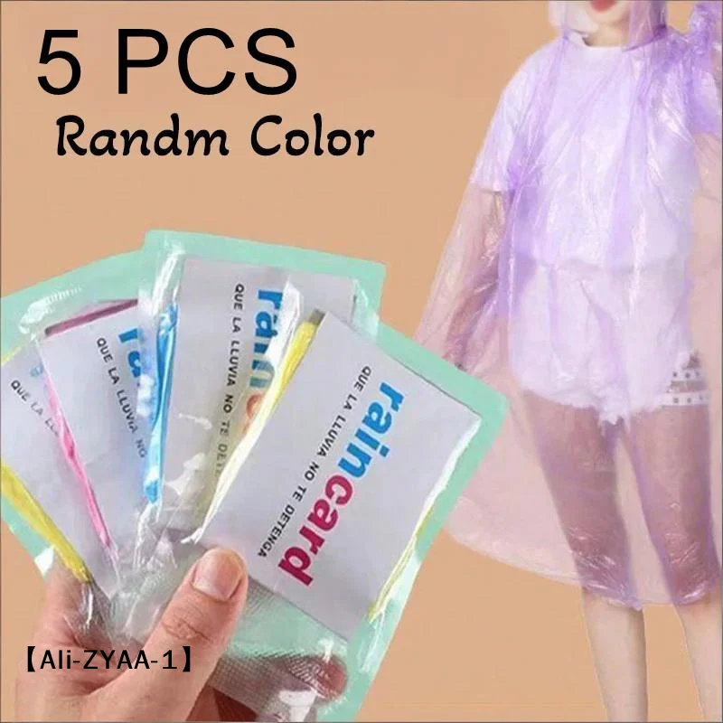 【A】5pcs Disposable Raincoat Card Sized Raincoat Portable Rain Coat Waterproof Jacket Travel Outdoor Rafting Camping Supplies