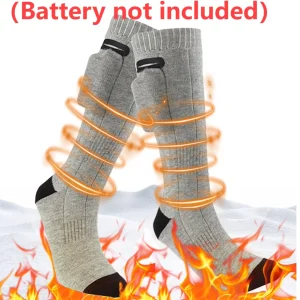 （Battery not included）Unisex Heated Socks USB Thermal Insulated Socks Winter Electric Heating Socks Outdoor Heated Skiing Sock