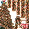 1--10PCS Christmas Tinsel Garland with Santa Claus Stocking Fringe Strips Hanging Ornament for Tree Fireplace Home Xmas Decor